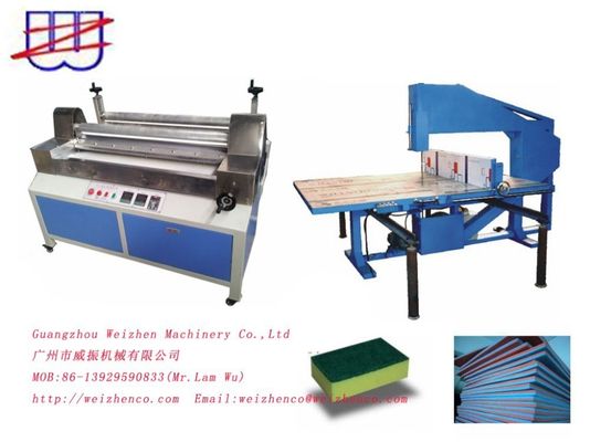 AC380/50HZ Vertical Sponge Foam Cutting Machine with Hot Melt Glue Laminating Function